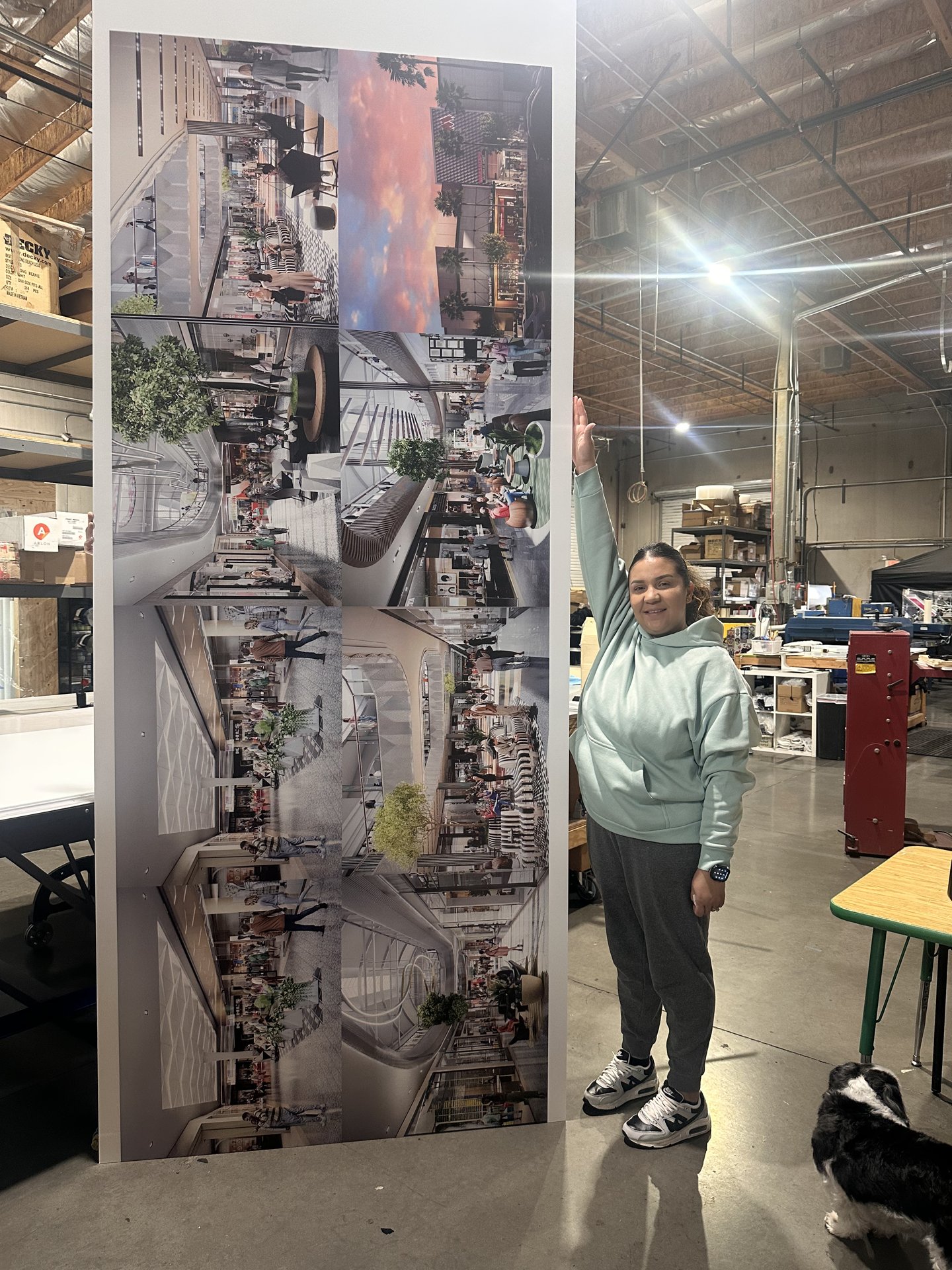 Large-format signage installed on-site at a Vegas venue