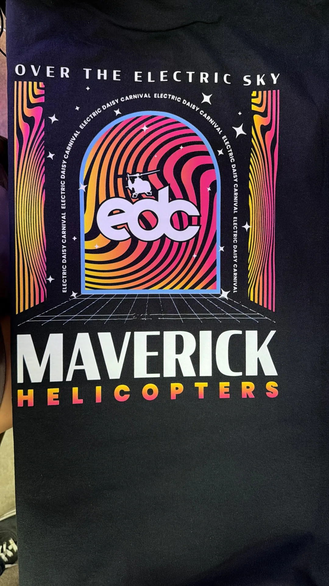 EDC Las Vegas electric sky tee print produced by Solid Promo Prints in Las Vegas