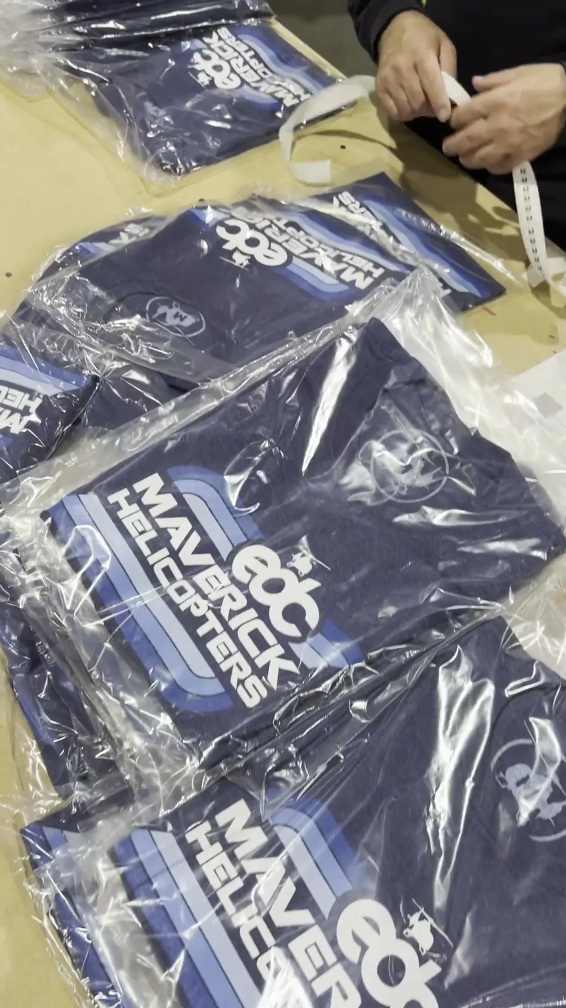 Maverick Helicopters edc bagging line produced by Solid Promo Prints in Las Vegas