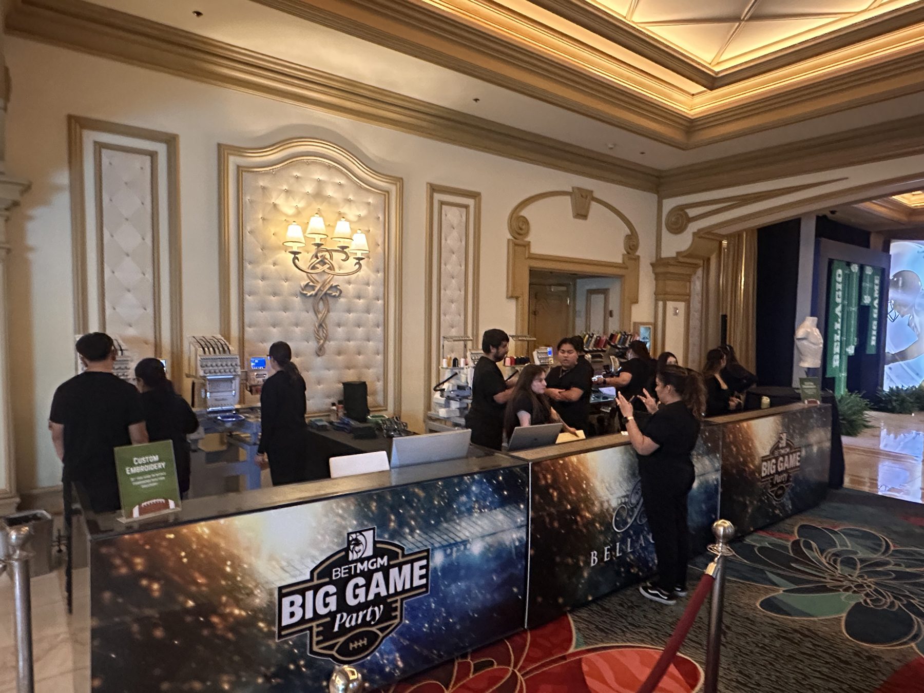 Custom hat embroidered live on-site at a Las Vegas event