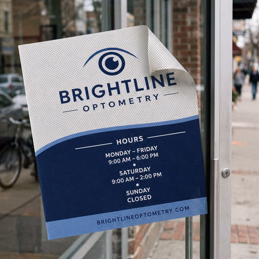Custom 24 x 36 in perforated window graphic from Solid Promo Prints